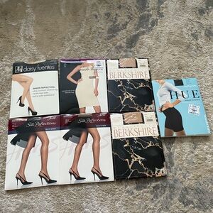 NWT 7 Lot Assorted Panty Hose Colors and Brands All New Beige Black Large